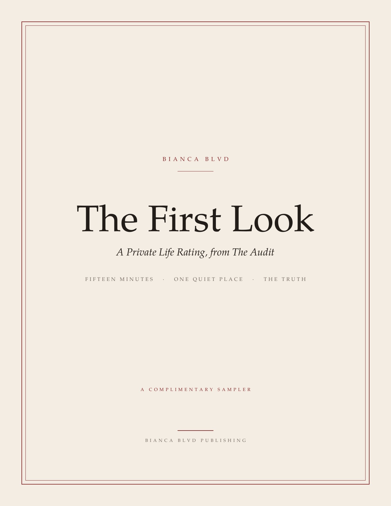 The First Look: A Private Life Rating. Fifteen minutes, one quiet place, the truth.